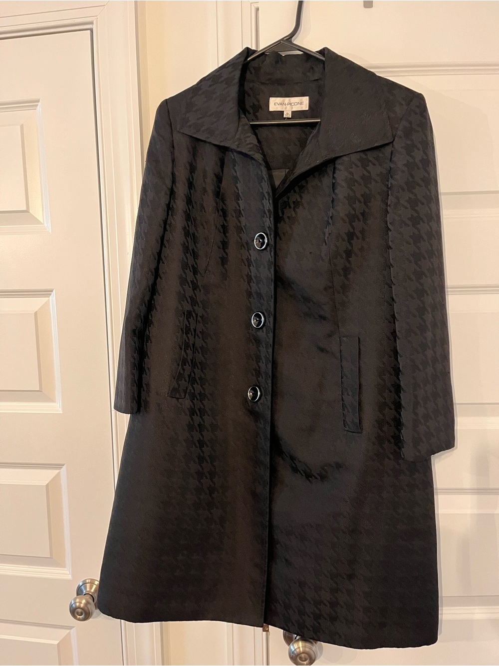 Luxury Evan Picone Black Lined Suit Coat / Long Womens Jacket Sz 10